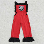 Bulldog kids red one-piece jumpsuit