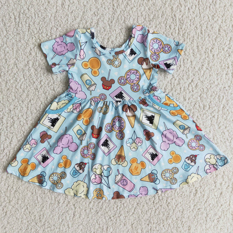 D6-5 Cartoon short sleeve baby girl cute dress-promotion 2024.1.6
