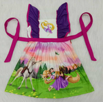 E5-28 Promotion $5.5/set no MOQ RTS cartoon short sleeve girls dress