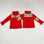 GT0611  toddler girl clothes cartoon girl christmas winter top shirt