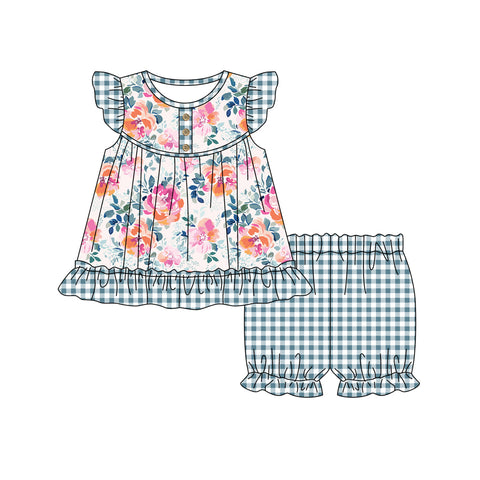 Order Deadline:22th Apr. Split order baby girl clothes flower girl summer shorts set 2