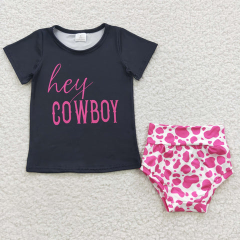 Newborn cowboy t shirt cute bummie set