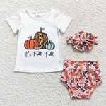 It's fall y'all kids pumpkin bummies set with bow