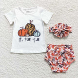 It's fall y'all kids pumpkin bummies set with bow