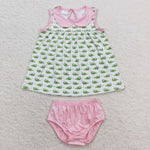 GBO0277  baby girl clothes crocodile girl summer bummies sets