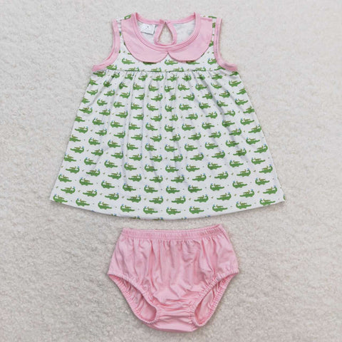 GBO0277  baby girl clothes crocodile girl summer bummies sets