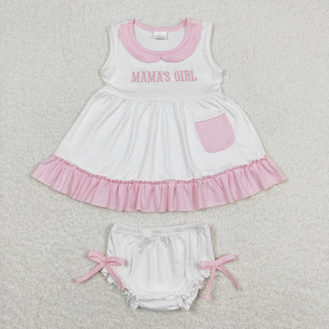 GBO0280 baby girl clothes embroidery mama’s girl girl summer bummies sets