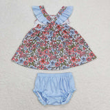 GBO0294  baby girl clothes embroidery I love daddy  toddler girl summer bummies set