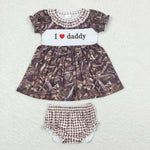 GBO0320  baby girl clothes I love daddy girl father's day summer bummies sets