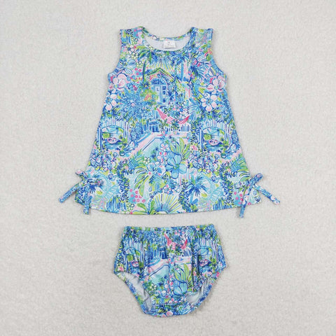 GBO0340 baby girl clothes painting girl summer bummies sets