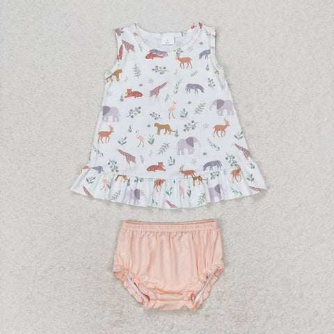 GBO0372 baby girl clothes animal girl summer bummies sets