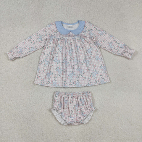 GBO0466    toddler girl clothes floral girl summer bummies set
