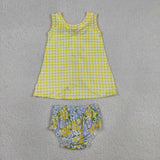 GBO0504  toddler girl clothes flower print girl  summer bummies set