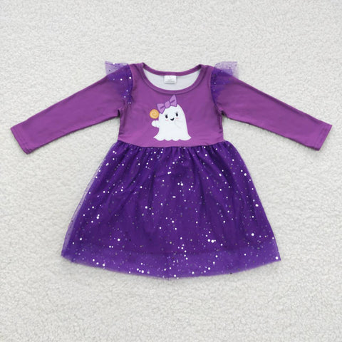 Halloween ghost purple toddler girl tutu dress