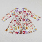 GLD0399 baby girl highland cow long sleeve dress-promotion 2025.1.4