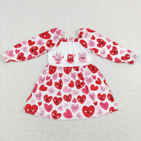 GLD0498 baby girl clothes girl monster toddler valentine's day clothes winter dress