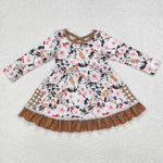 GLD0530   toddler girl clothes flower baby girl  winter  dress