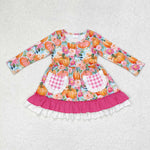 GLD0532  toddler girl clothes pumpkin baby girl  winter  dress