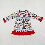 GLD0539  toddler girl clothes cows baby girl  xmas winter dress