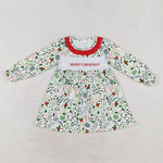 GLD0579  toddler girl clothes embroidery flower girl christmas  winter dress