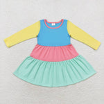 GLD0601  toddler girl clothes blue girl winter dress