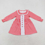 GLD0612   toddler girl clothes embroidery santa girl christmas winter dress