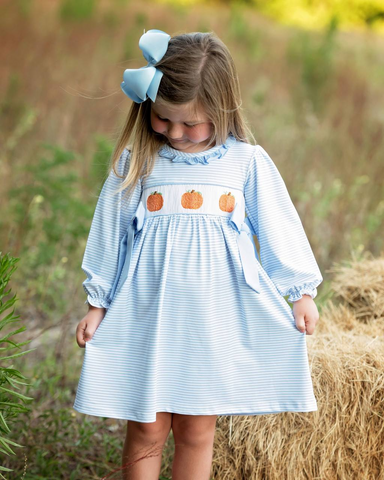 GLD0614 pre-order  toddler girl clothes pumpkin girl thanksgiving winter dress-2024.7.11