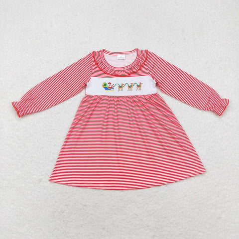 GLD0632   toddler girl clothes embroidery deer girl christmas winter dress