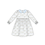 GLD0635 pre-order  toddler girl clothes bows girl winter dress-2024.7.16