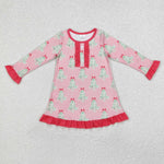 GLD0636   toddler girl clothes trees girl christmas winter dress