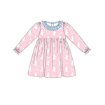 GLD0639 pre-order  toddler girl clothes trees  girl christmas winter dress-2024.7.18