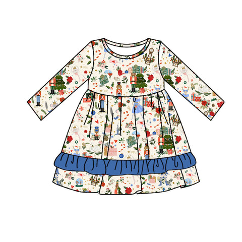 GLD0649 pre-order  toddler girl clothes ballet soldier girl christmas winter dress-2024.7.21