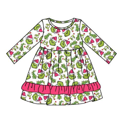 GLD0651 pre-order  toddler girl clothes cartoon girl christmas winter dress-2024.7.21
