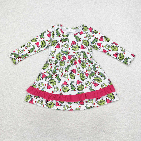 GLD0651    toddler girl clothes cartoon girl christmas winter dress