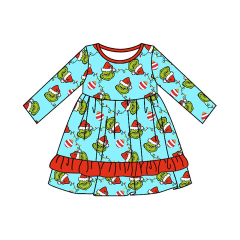 GLD0661 pre-order  toddler girl clothes cartoon girl christmas winter dress-2024.7.22