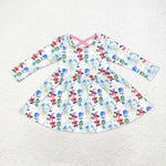 GLD0666    toddler girl clothes cartoon girl winter dress