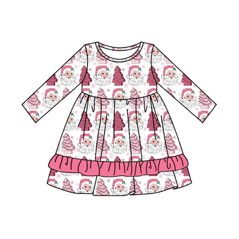 GLD0669 pre-order  toddler girl clothes santa claus girl christmas winter dress-2024.7.23