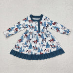 GLD0675  toddler girl clothes horse girl winter dress