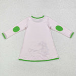 GLD0704    toddler girl clothes embroidery xmas tree girl  christmas winter dress