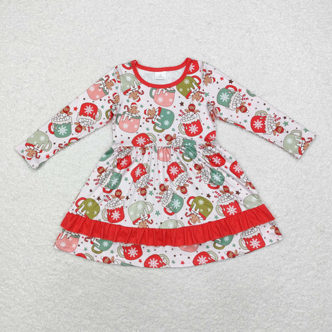 GLD0732  toddler girl clothes gingerbread man girl christmas winter dress