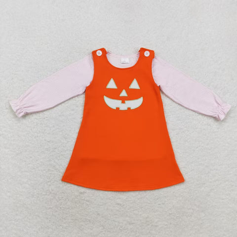 GLD0808 toddler girl clothes embroidered smiley girl winter halloween set