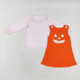 GLD0808 toddler girl clothes embroidered smiley girl winter halloween set