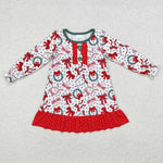 GLD0855  toddler girl clothes bows girl winter christmas dress