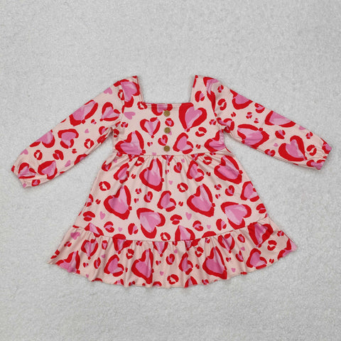 GLD0873  toddler girl clothes love girl winter valentines day dress