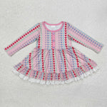 GLD0877  toddler girl clothes love girl winter valentines day dress