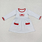 GLD0884   toddler girl clothes embroidery heart girl winter valentine's day dress