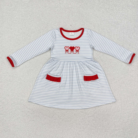 GLD0884   toddler girl clothes embroidery heart girl winter valentine's day dress