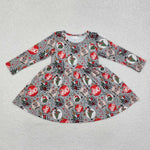 GLD0905  toddler girl clothes cartoon girl winter christmas dress