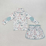 GLD0973 baby girl clothes flower toddler girl fall outfit