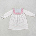 GLD0981  toddler clothes embroidery cross baby girl winter dress